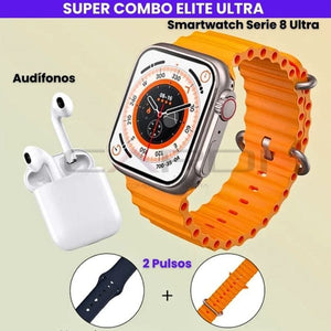 Super Combo Ultra: Smartwatch S8 Ultra + Audífonos Pro 🎧 + 2 Pulsos 💥