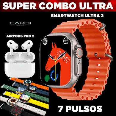 Combo Smartwatch Ultra 2 + AirPods Pro 2 + 7 Pulsos ***