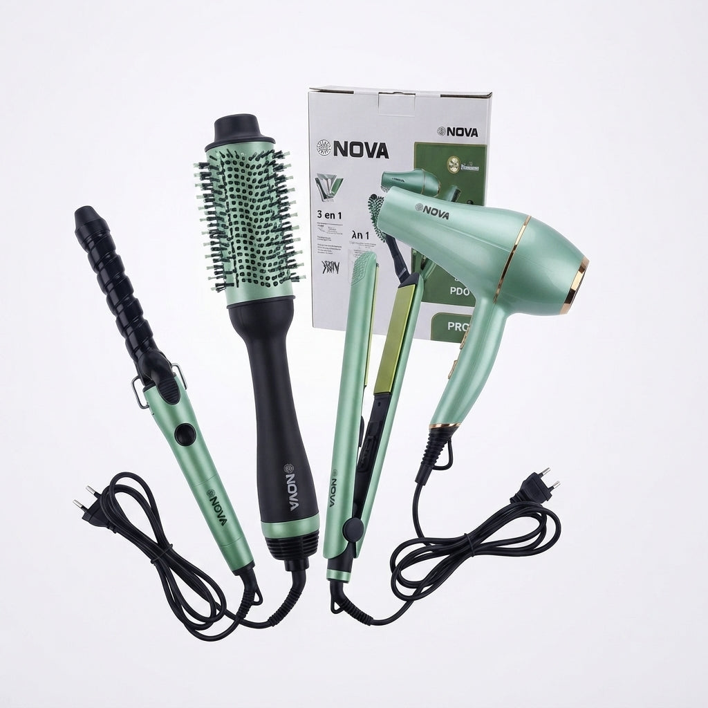 Set de Belleza Secador, Plancha, Rizador y Cepillo Pronova 2524