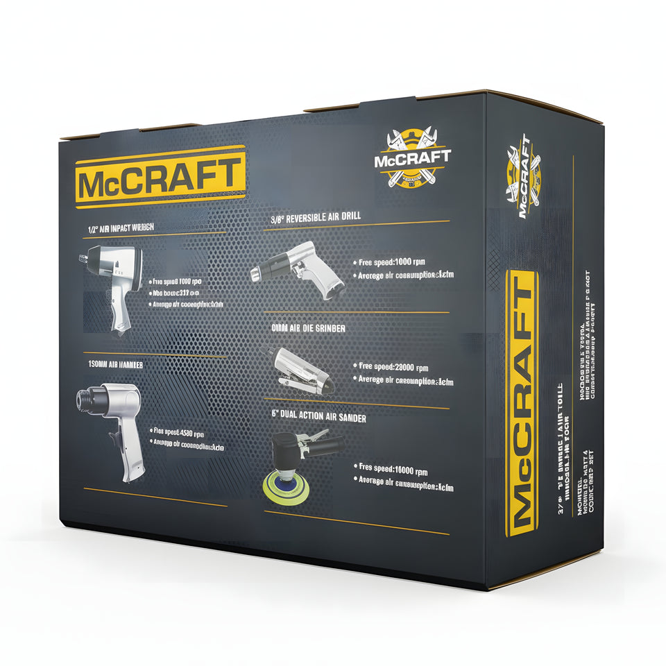 Combo Neumatico PN5 McCRAFT  (Pistola de Impacto, Taladro, Martillo, Mototool y Lijadora)