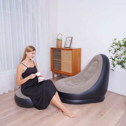 Sofá Inflable Moderno Con Reposapiés