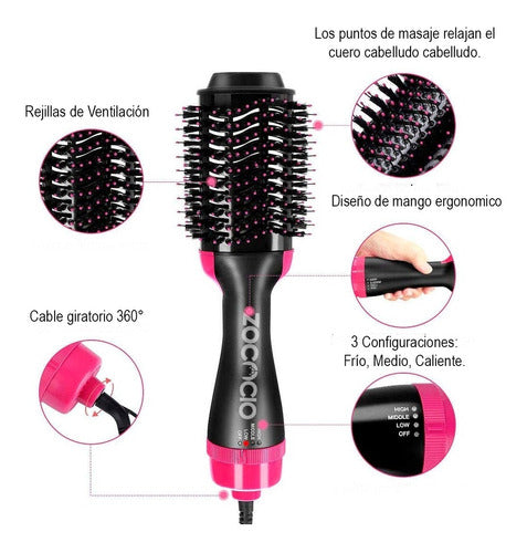 Cepillo 3 en 1 One Step Secador, Plancha y Rizadora 🌟 VOLUMINIZADOR 