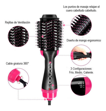 Cepillo 3 en 1 One Step Secador, Plancha y Rizadora 🌟 VOLUMINIZADOR 