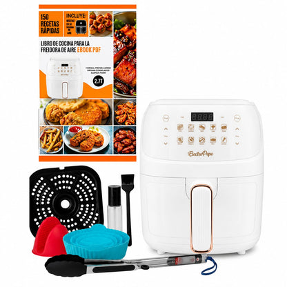 Freidora de Aire 10L + 6 Obsequios (utensilios y moldes en silicona) + Libro De Recetas Digital