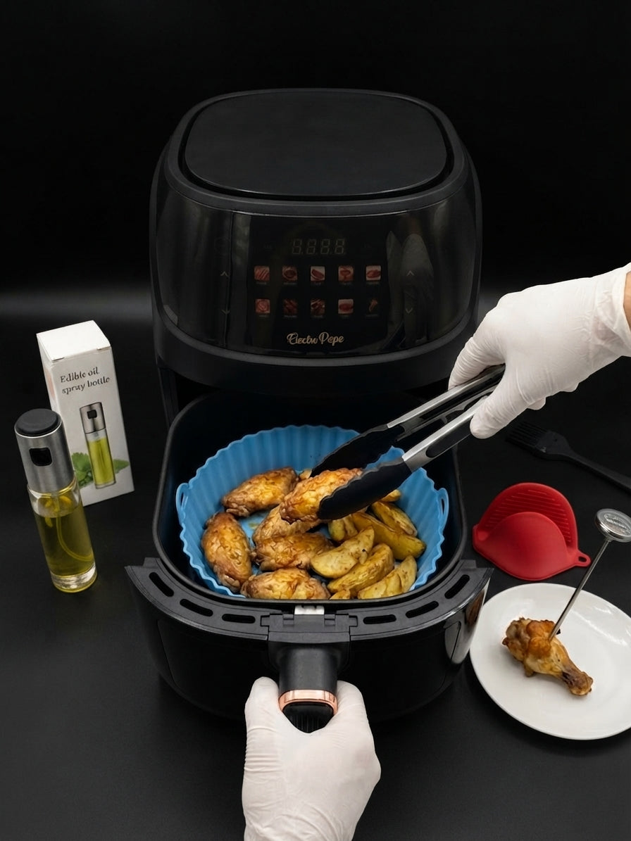 Freidora de Aire 10L + 6 Obsequios (utensilios y moldes en silicona) + Libro De Recetas Digital