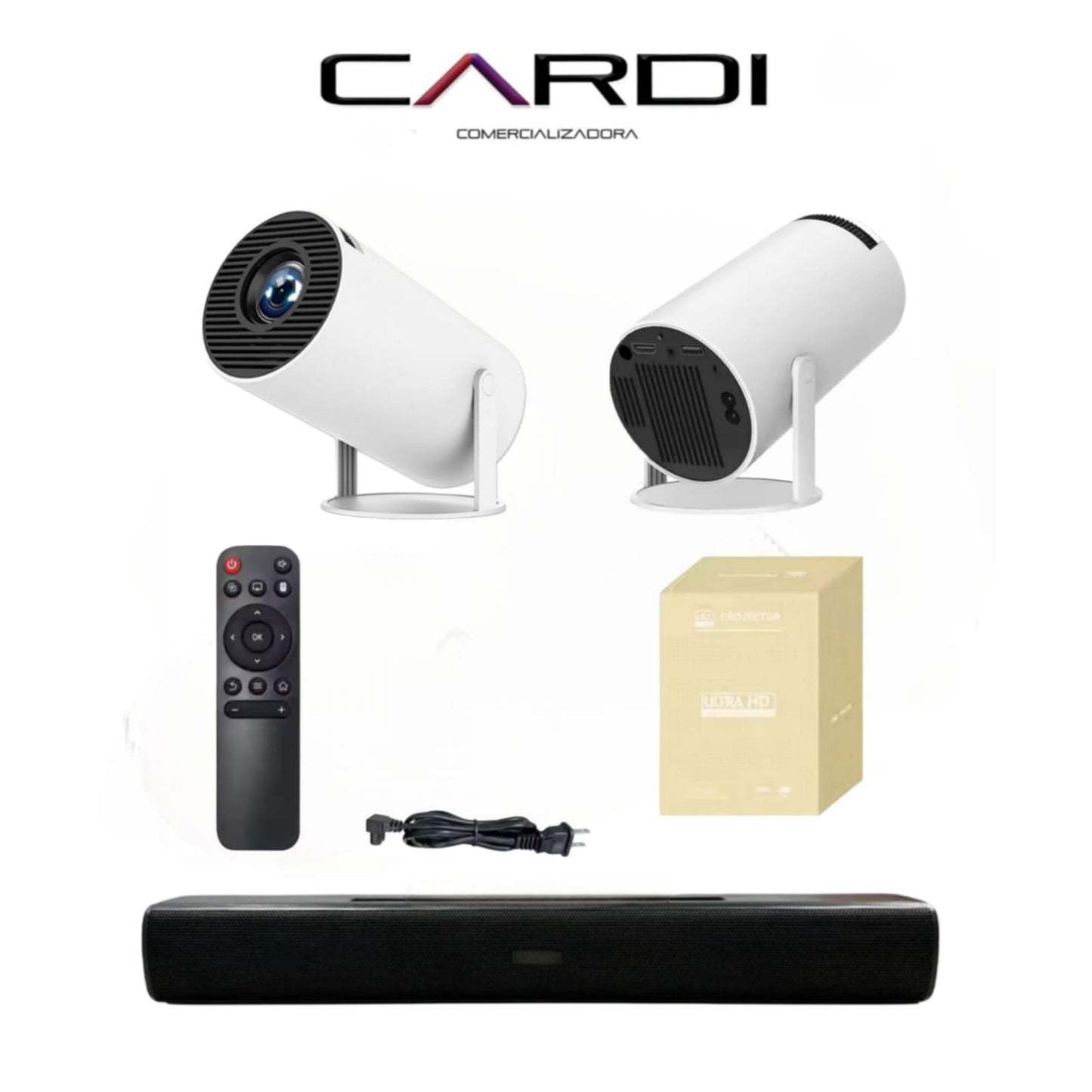 ¡COMBO! Proyector HY300 con X UPER TV + Barra de Sonido