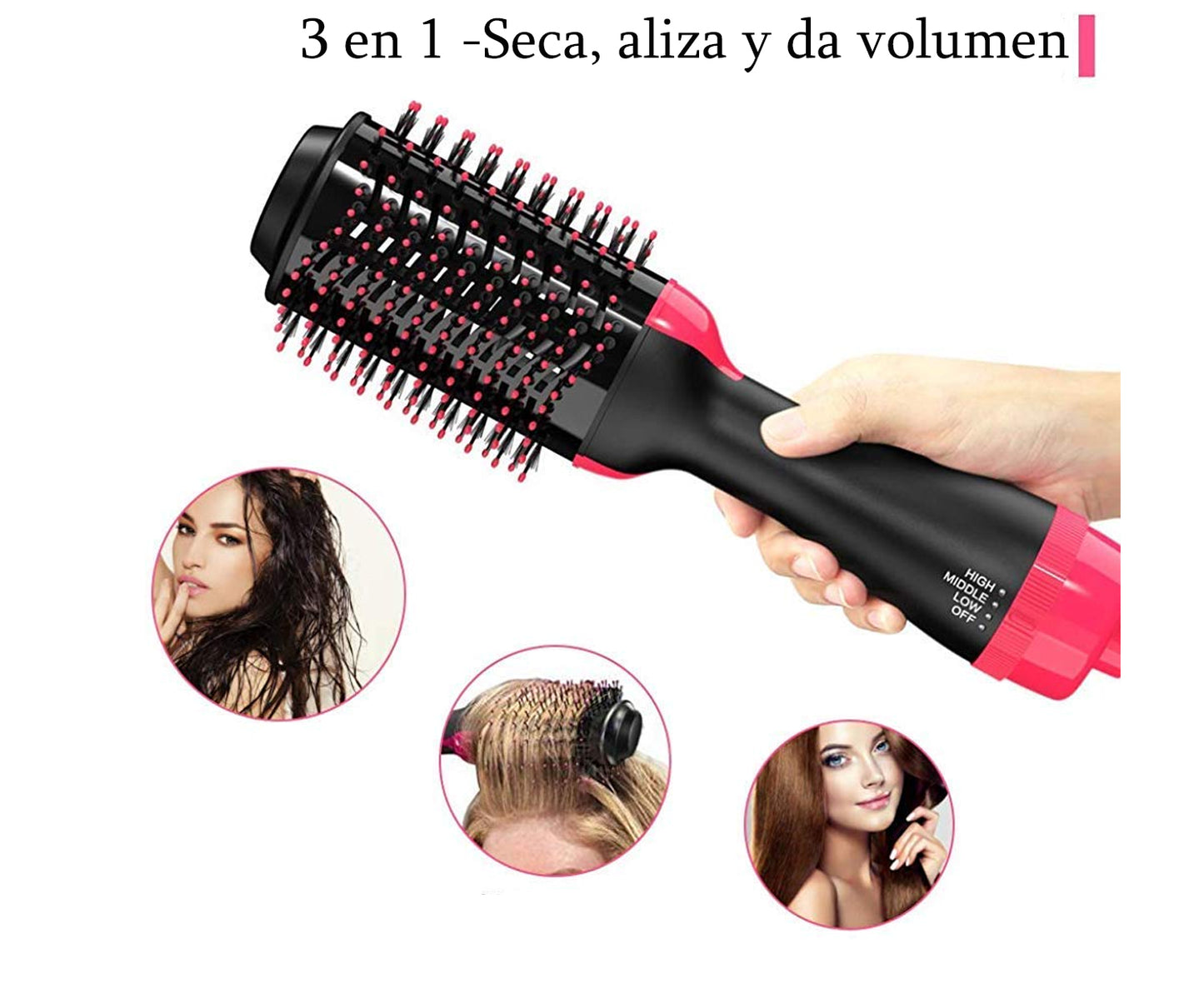 Cepillo 3 en 1 One Step Secador, Plancha y Rizadora 🌟 VOLUMINIZADOR 