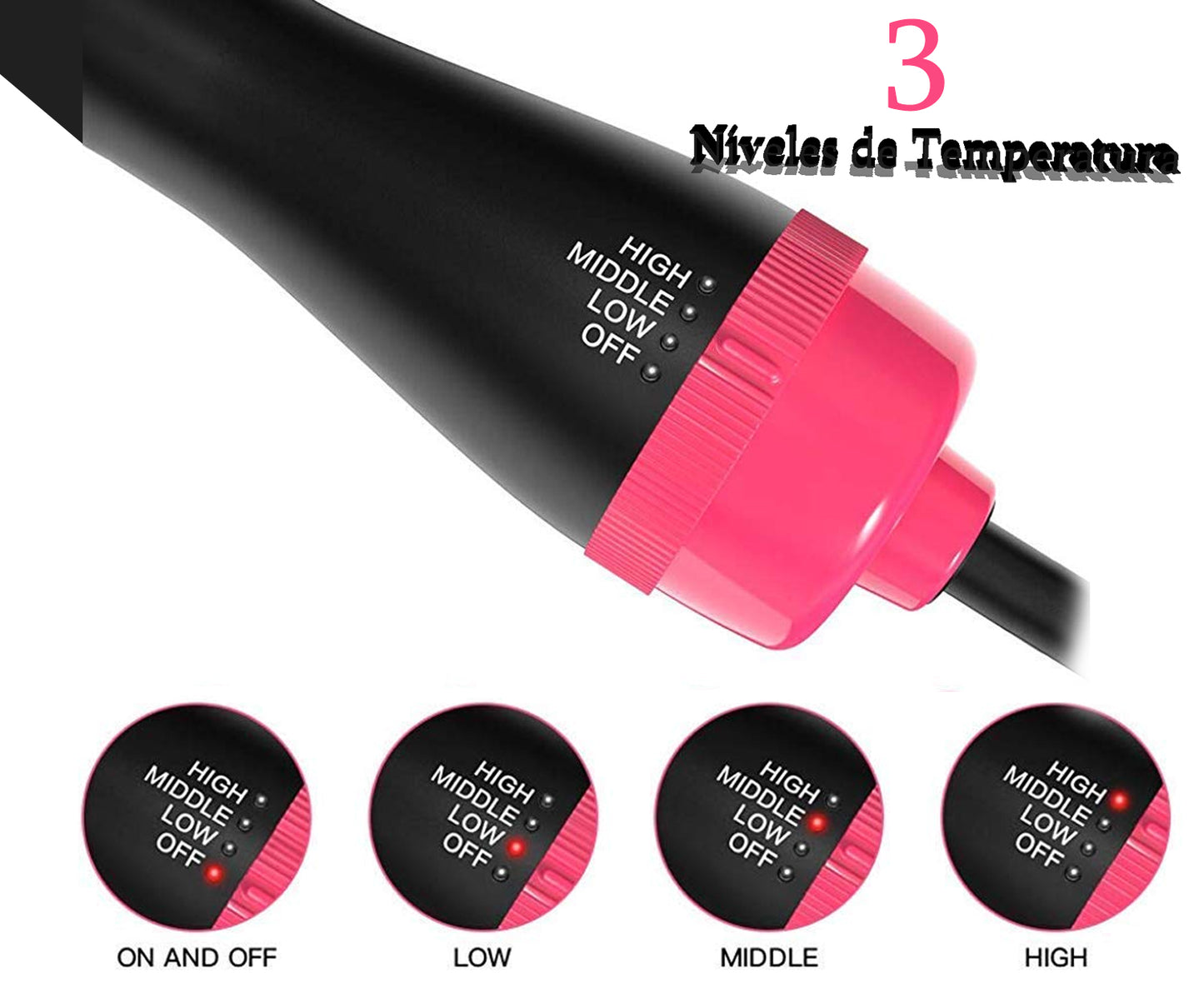 Cepillo 3 en 1 One Step Secador, Plancha y Rizadora 🌟 VOLUMINIZADOR 